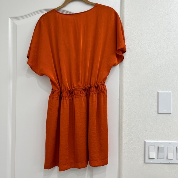 Maje Orange Mini Dress with Double Drawstring Waist - Picture 6 of 6